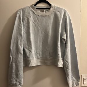 Light blue cotton citizen x soukcycle cropped crew neck sweatshirt in size large